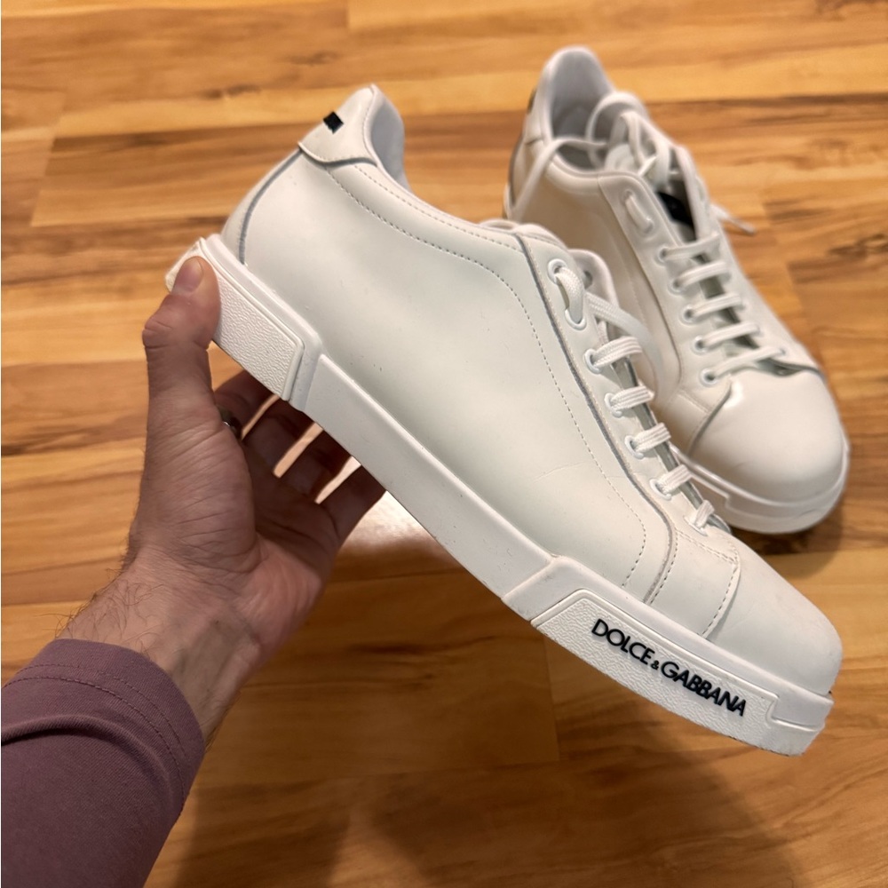 Dolce & Gabbana Calfskin White Sneakers - Picture 2 of 6